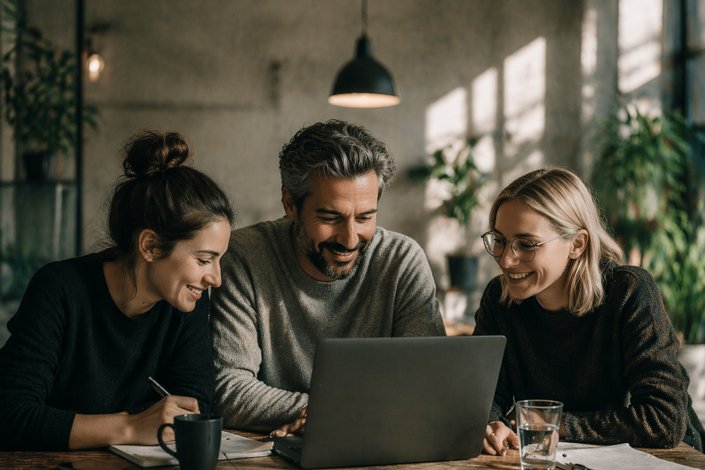 Team arbeitet fokussiert und abgestimmt zusammen an Lösung nach Klärung von Problemen in der Zusammenarbeit.